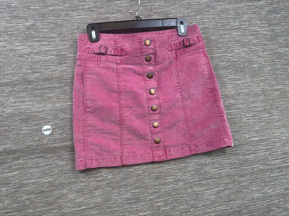 GAP Corduroy Mini Skirt Womens 2 Button front Adjustable Barbie Core Pink Y2K